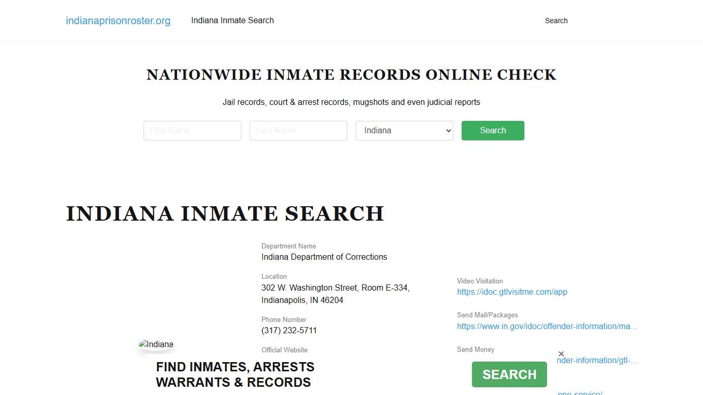 Indiana Inmate Search - IN DOC Offenders Lookup